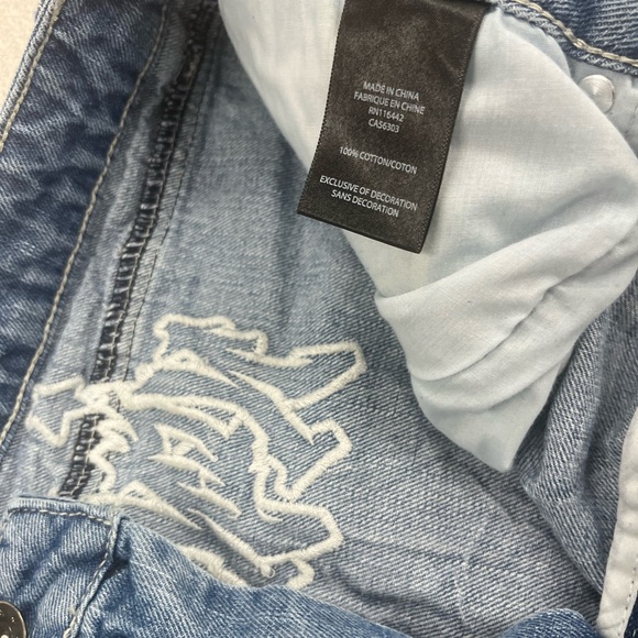 Ninth Hall Ambush blue baggy denim jeans featuring embroidered graffiti Size 30 - Picture 4 of 4